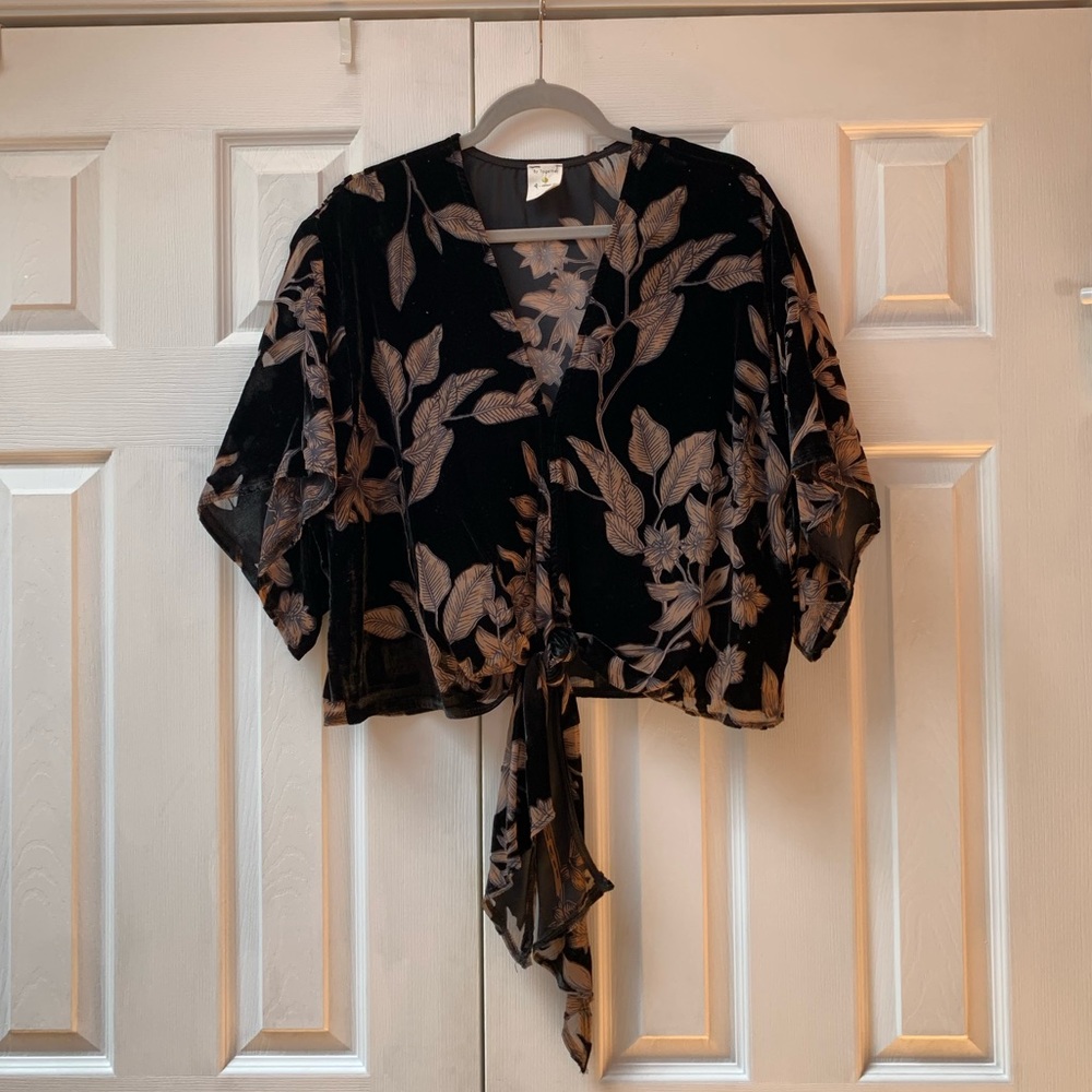 Vici Dolls - Velvet top with sheer floral details